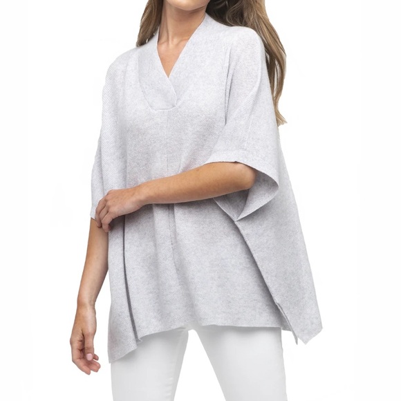 Halogen crossover vee cashmere poncho - Picture 1 of 5